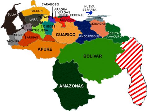 Mapa De Venezuela De 1999 El Mapa Político De Venezuela 1999