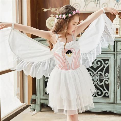 Summer Girls Party Dress Baby Ball Gown Clothing Mesh Angel Wings