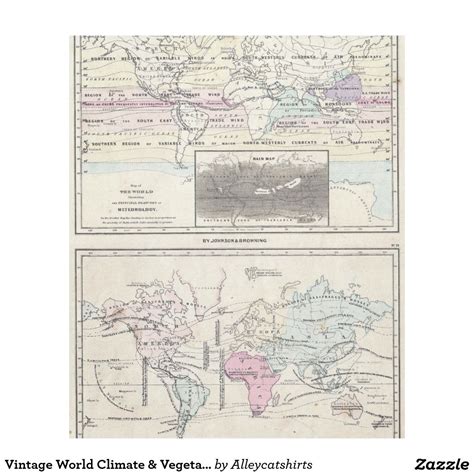 Vintage World Climate And Vegetation Map 1861 Fleece Blanket Zazzle