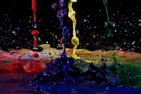 Paint Drops Splash Macro Wallpapers Hd Desktop And
