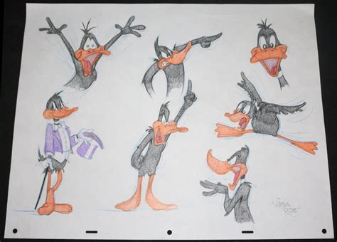 Daffy Duck Mad And Dancer Looney Tunes Color Art Model Sheet Character