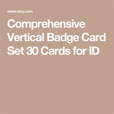 Comprehensive Vertical Badge Card Set 30 Cards For Id Badge Clip