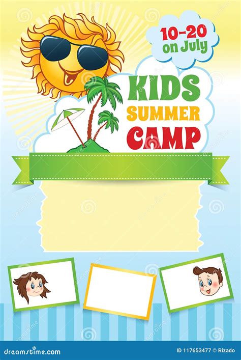 Summer Kid Camp Template Stock Vector Illustration Of Nature 117653477