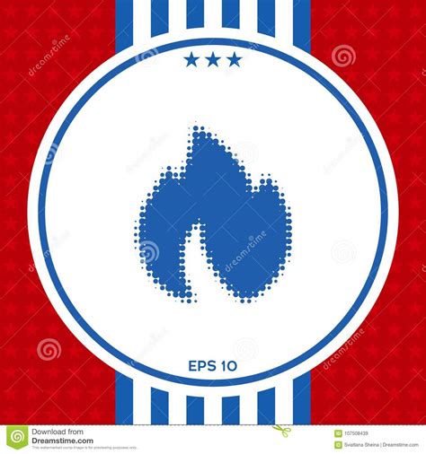 Fire Flame Halftone Logo Stock Vector Illustration Of Simple