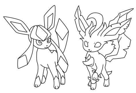Glaceon And Leafeon Coloring Page By Bellatrixie White On Deviantart