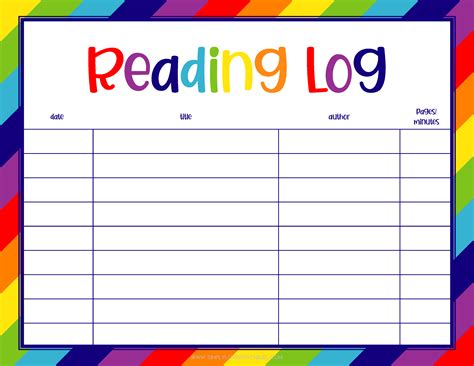 20 Free Printable Reading Logs For Kids Simply Love Printables