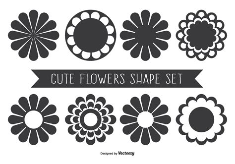 Cute Assorted Flower Shapes Download Free Vector Art Stock Graphics