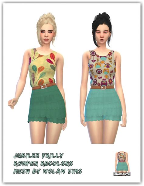 Frilly Romper Recolors At Maimouth Sims4 Sims 4 Updates