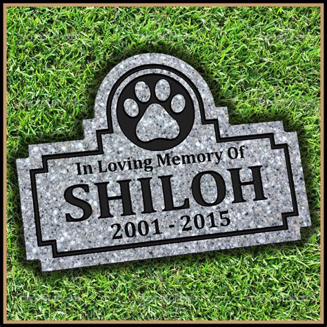 Pet Memorial Grave Marker Paw Print Headstone Dog Cat Cracker