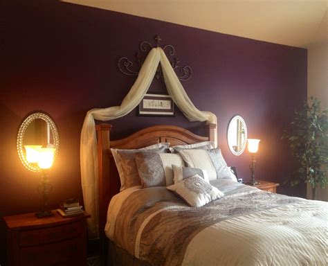 Master bedroom leading to a extended deck and wall headboard medium sized contemporary master bedroom in vancouver with no fireplace, grey walls and carpet. Plum and gray (With images) | Home decor, Home, Furniture