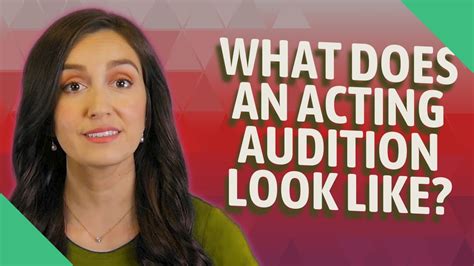 What Does An Acting Audition Look Like Youtube