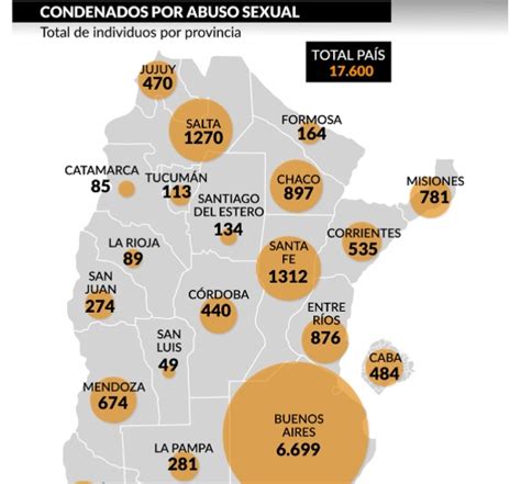 el mapa de las provincias con más violadores de la argentina hay más de 23 mil delincuentes