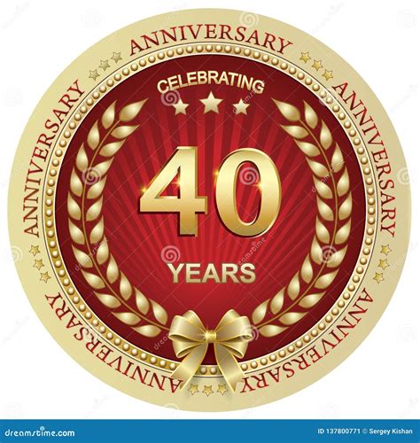 Anniversary 40 Years Birthday Background Celebration Greeting Card