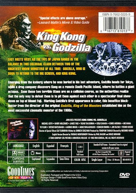 No reason was given for the delay, although various factors could have. King Kong vs. Godzilla (DVD 1963) | DVD Empire