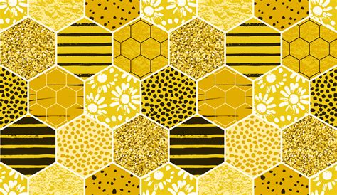 Seamless Geometric Pattern With Bee Modern Abstract Honey Design