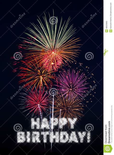 Happy Birthday Fireworks Stock Photo Image 48525883
