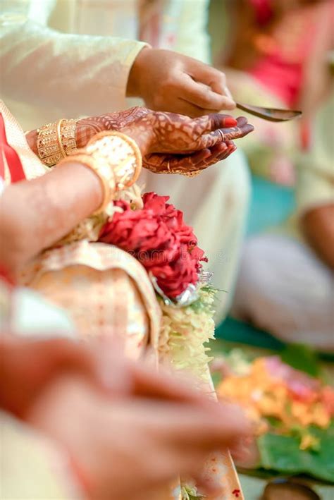 Hindu Or Indian Wedding Ceremony Rituals And Traditions Vivaah Homa Sacred Fire Rituals Stock