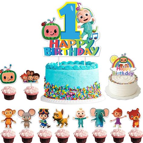 Buy Cocomelon Birthday Cake Topper Set 1st 2nd Second Birthday Cake