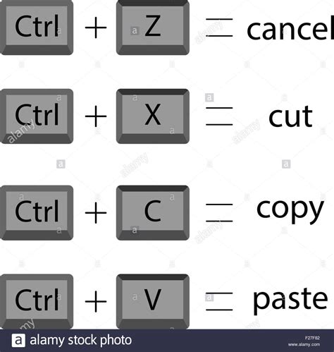 Using your keyboard to copy an item and then paste it somewhere else can save you precious seconds throughout the day, and it's helpful to know how to. Set keyboard shortcuts to cut copy paste cancel. Vector ...