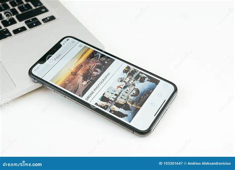 New Apple Iphone X Flagship Smartphone Placed On White Table Editorial