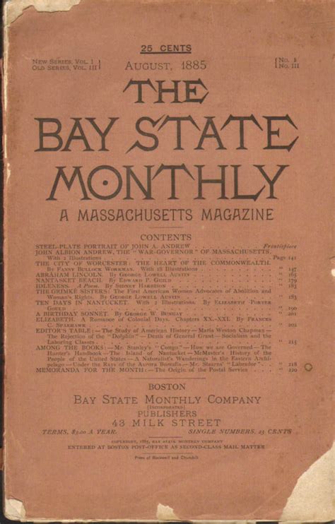 bay state monthly a massachusetts magazine the steven lomazow collection