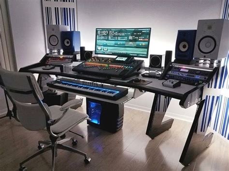 My productivity desk setup for music and video. Studio Setup (With images) | Home studio desk, Music studio room, Recording studio home