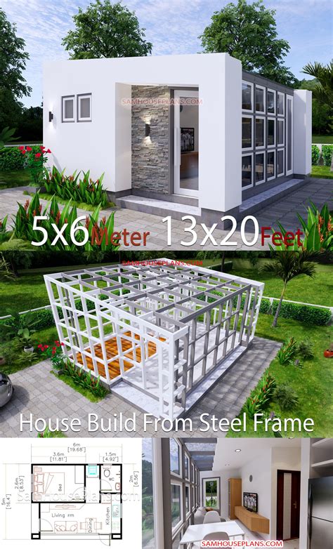 Tiny House Plans 5x6 Build From Steel Frame Siding Panel 16x20 Feet