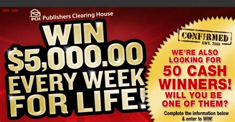 So now pch is back with pch win $7,000 a week for life. www.PCH.com/w71 : PCH w71 $5000 A Week For Life