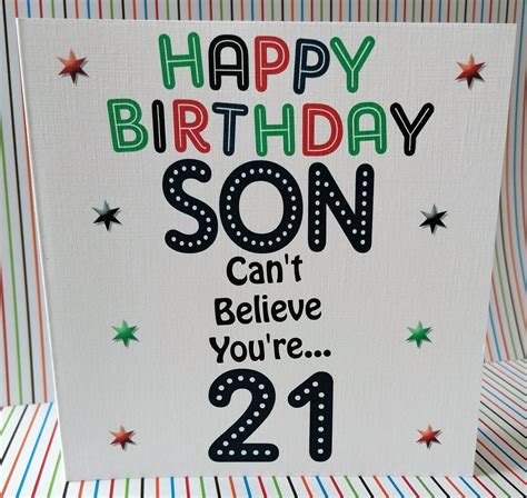 Happy 21st Birthday Son Birthday Card Etsy Uk