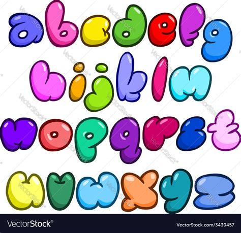 Comic Bubble Lower Case Alphabet Royalty Free Vector Image