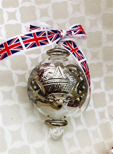 Royal Crown Hand Blown Glass Bauble Christmas Ornament Etsy Uk