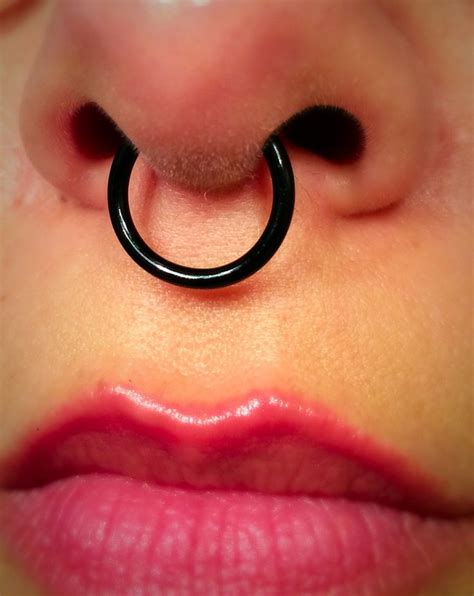 Large Black Gauge Thick Septum Ring G Fake Piercing Silver Wire Nose Ring Fake