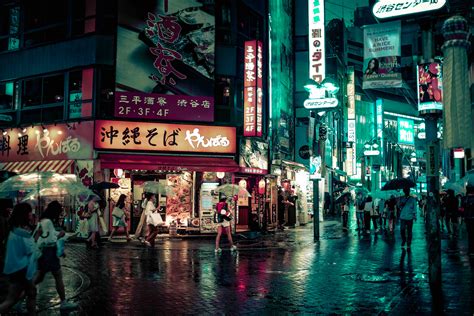 Tokyo Street At Night Royalty Free Stock Photo
