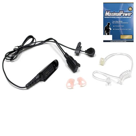 Maximalpower2 Wire Headset With Clear Coil Tube Earbud Earmold And