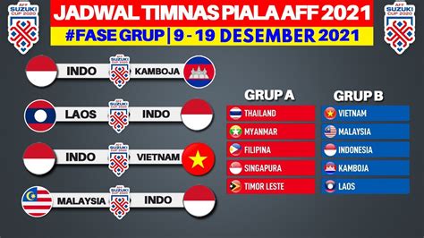 Jadwal Piala Aff 2021 Timnas Indonesia Vs Kamboja Malaysia Vs