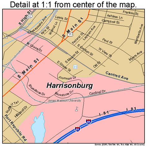 Harrisonburg Virginia Street Map 5135624