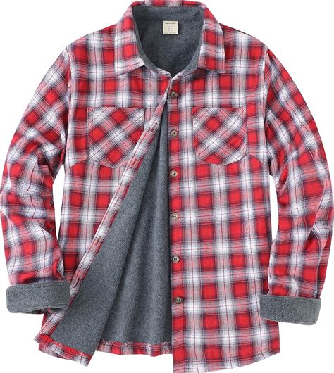 Zenthace Womens Thermal Fleece Lined Plaid Button Down Flannel Shirt