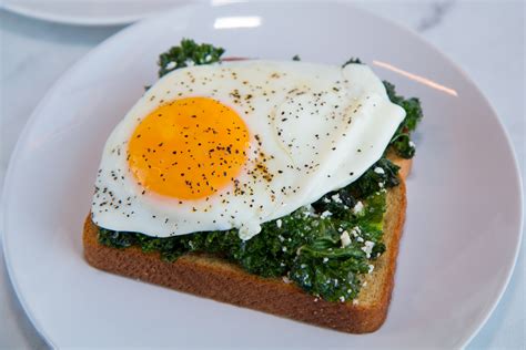 Kale Feta And Egg Breakfast Toast Martins Famous Potato Rolls And Bread