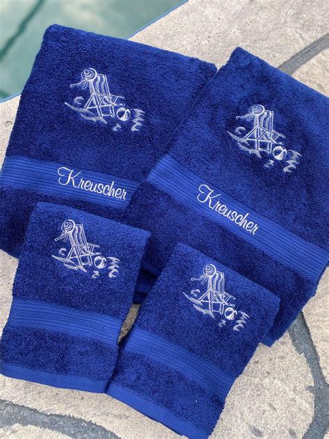 Decorative Towels Embroidered Bath Towels Personalized Beach Etsy