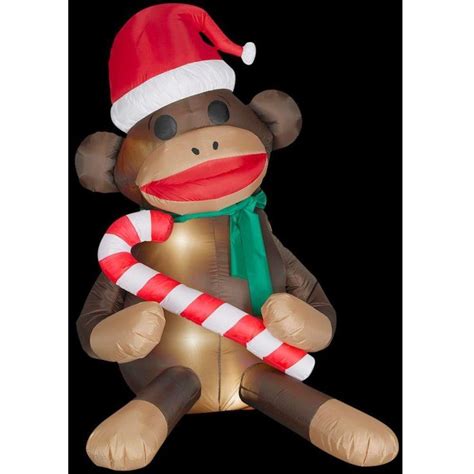 Airblown Inflatable Monkey Wcandy 5ft Christmas Town