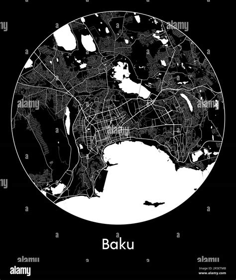 City Map Baku Azerbaijan Asia Vector Illustration Stock Vector Image