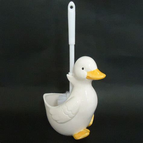 Duck Porcelain Toilet Brush Duck Goods Cute T Kawaii Ebay