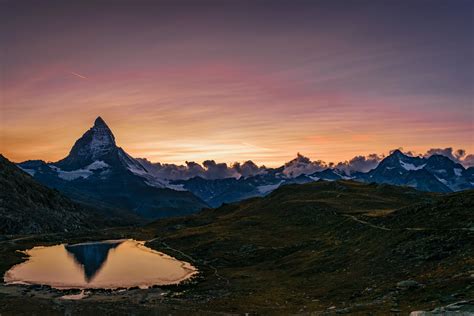 Sonnenuntergang Matterhorn Foto And Bild Landschaft Wasser Himmel