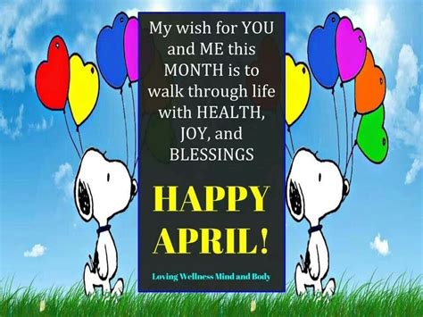 Happy April Happy April Hello April Snoopy My Wish For You