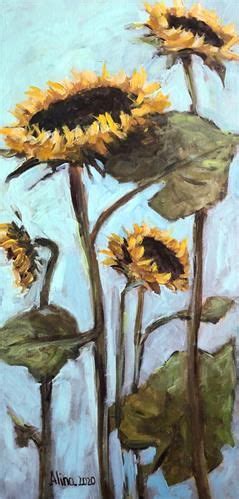 Daily Paintworks Sunflowers Original Fine Art For Sale Alina