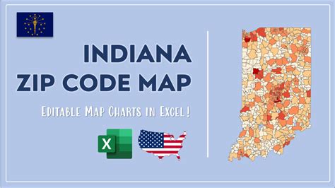 Indiana Zip Code Map And Population List In Excel