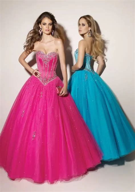 Sexy Gathered Romantic Ball Gown Sweetheart Beading Tulle Pink Prom Dresses Long In Prom Dresses