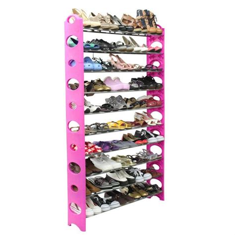 Pink blacks size about 800g: 50 Pair Shoe Rack - FOREVER LINENS