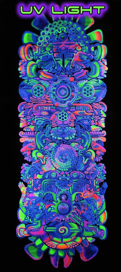 Psychedelic Tapestry Totem Trippy Wall Art Trippy Etsy In 2021