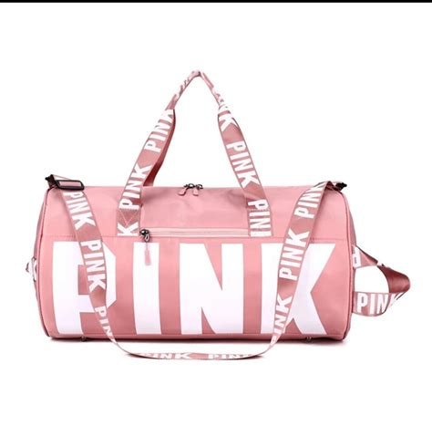 Pink Brand Duffle Bags Etsy